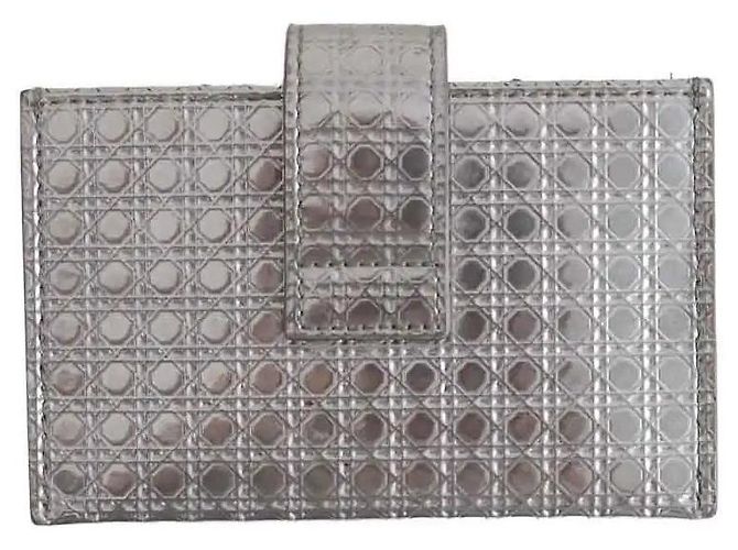 Tarjetero Dior de cuero plateado - vista 4