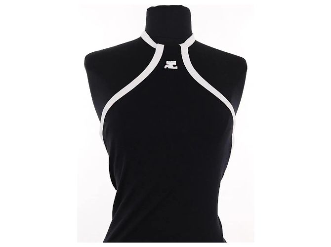 Vestido Courreges de algodón negro - vista 2