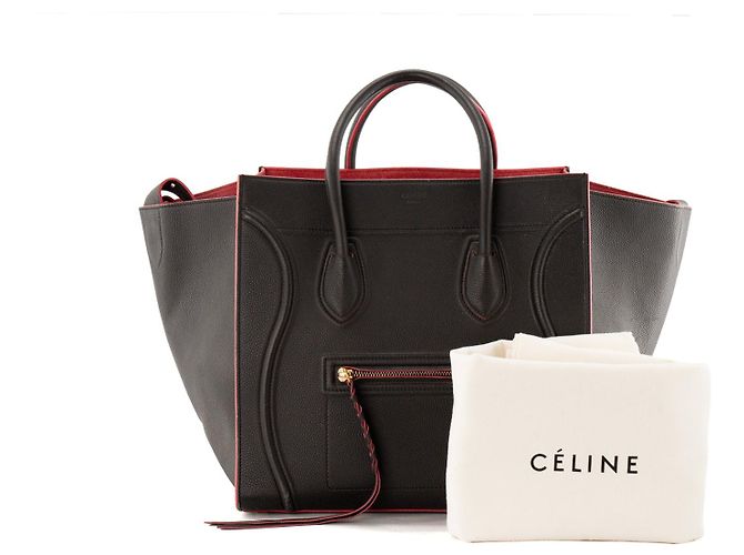 Céline CELINE - Borsa Luggage Phantom Celine in pelle grana grigia - vista 10