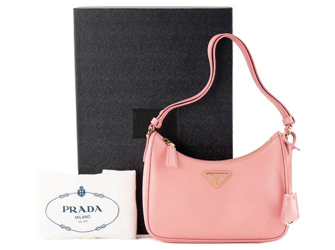 PRADA - Borsa a tracolla Re-Edition 2005 Mini Prada in pelle saffiano rosa - vista 8