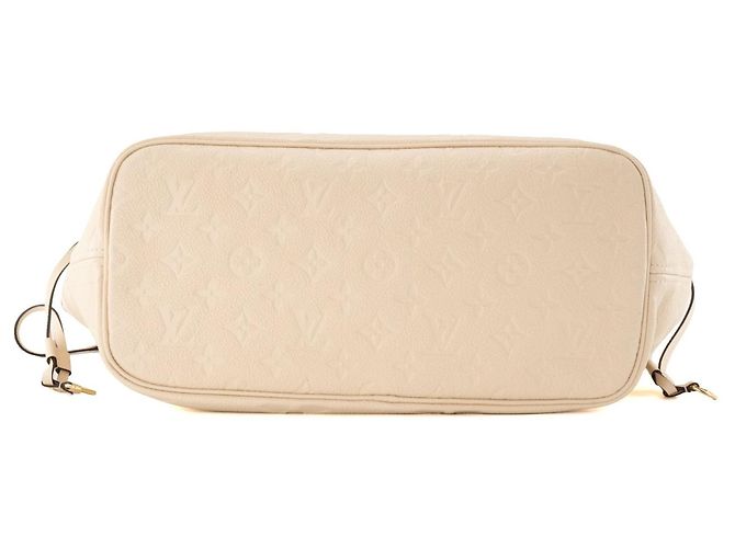 LOUIS VUITTON - Louis Vuitton Neverfull MM Shopper aus beigem Empreinte-Leder - Ansicht 5