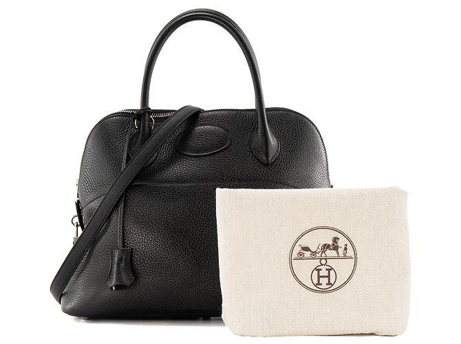 HERMÈS - Borsa a mano Bolide 31 Hermès in pelle clémence nera - vista 8