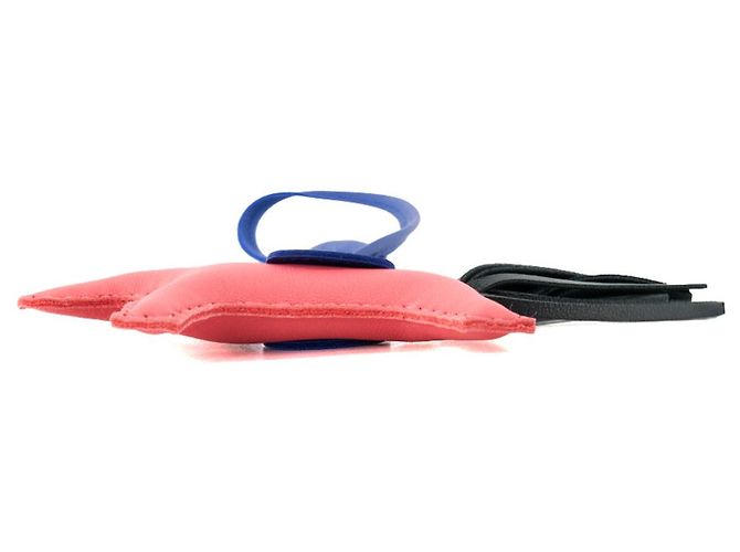 HERMÈS - Accessorio per borsa Rodeo Hermès in pelle liscia rosa e blu - vista 3