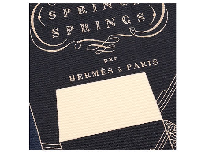 HERMÈS - Carré 90 Springs
Springs Hermès in seta blu e nera - vista 3