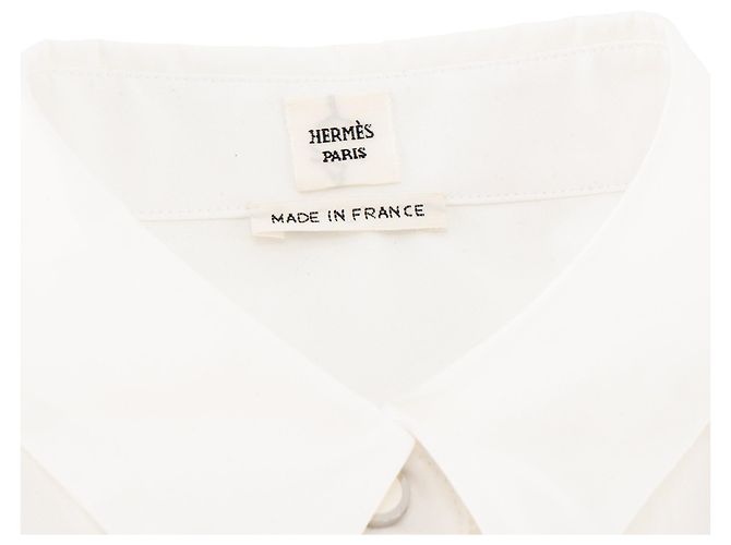 HERMÈS - Camicia Micro Hermès in twill di cotone (T36) - vista 5