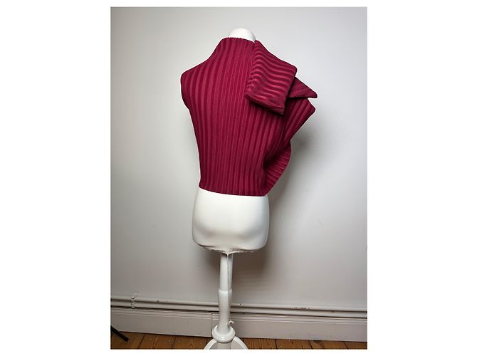 Vintage Issey Miyake Pleats Please Plissettato Wrap c. Mid-2010s Burgundy - vista 2