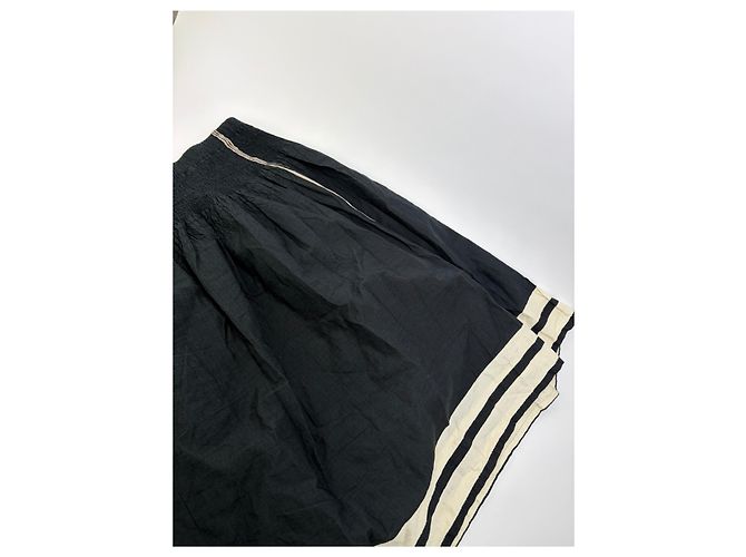 Gonna Maxi Vintage Issey Miyake Black Cream M - vista 12