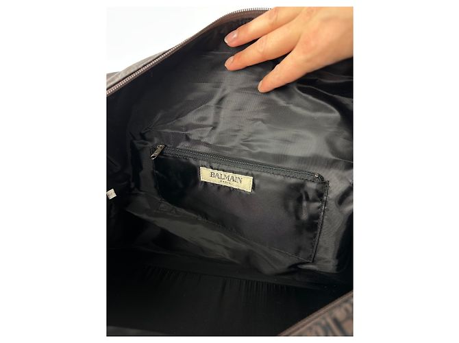 Vintage Balmain BB Monogram Canvas Duffle Bag Ende 1990s Dark Brown - Ansicht 13