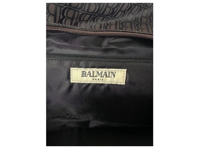 Vintage Balmain BB Monogram Canvas Duffle Bag Ende 1990s Dark Brown - Ansicht 5