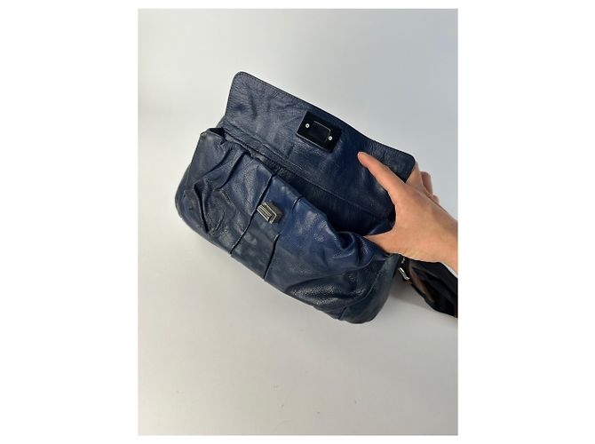 Sac à main structuré Vintage Marni avec poignée, fin 2000s, Navy - vue 13
