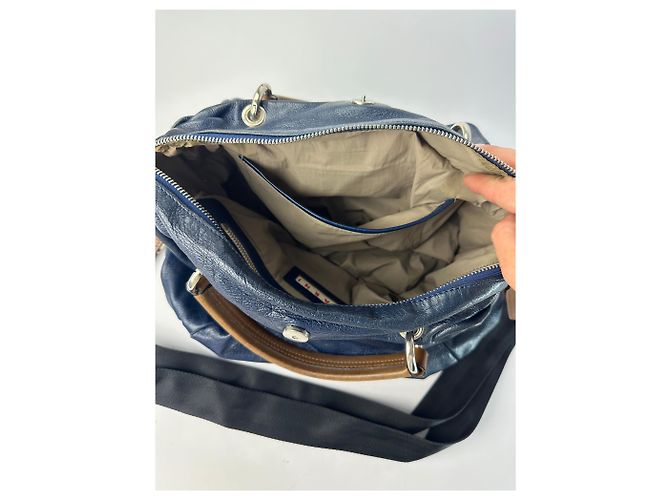 Sac à main structuré Vintage Marni avec poignée, fin 2000s, Navy - vue 14