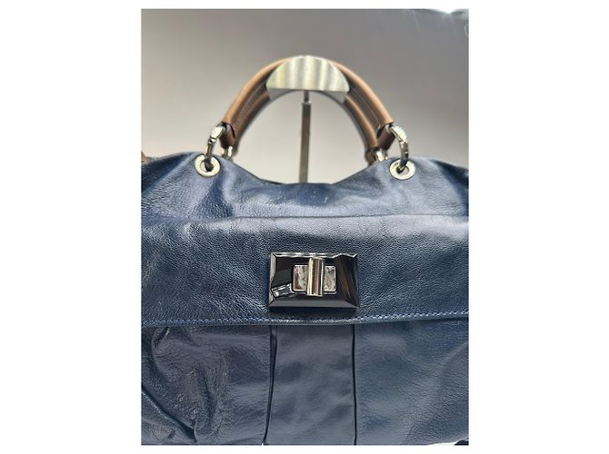 Sac à main structuré Vintage Marni avec poignée, fin 2000s, Navy - vue 4