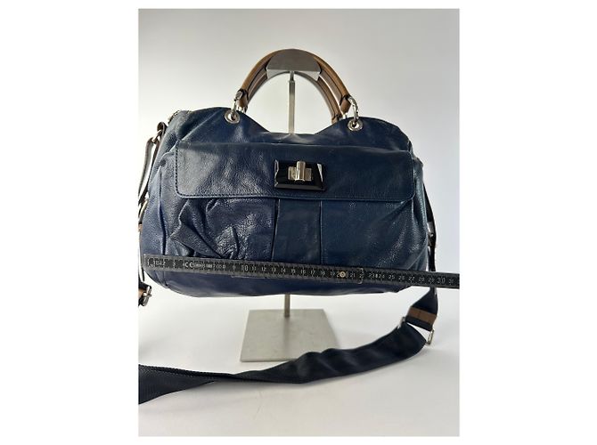 Sac à main structuré Vintage Marni avec poignée, fin 2000s, Navy - vue 7