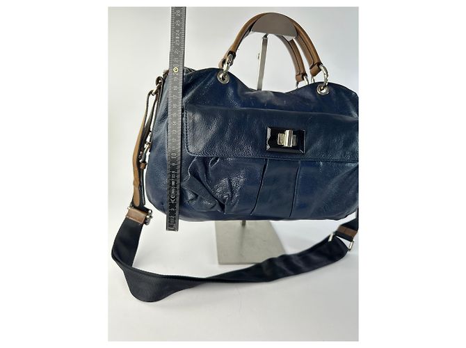 Sac à main structuré Vintage Marni avec poignée, fin 2000s, Navy - vue 8