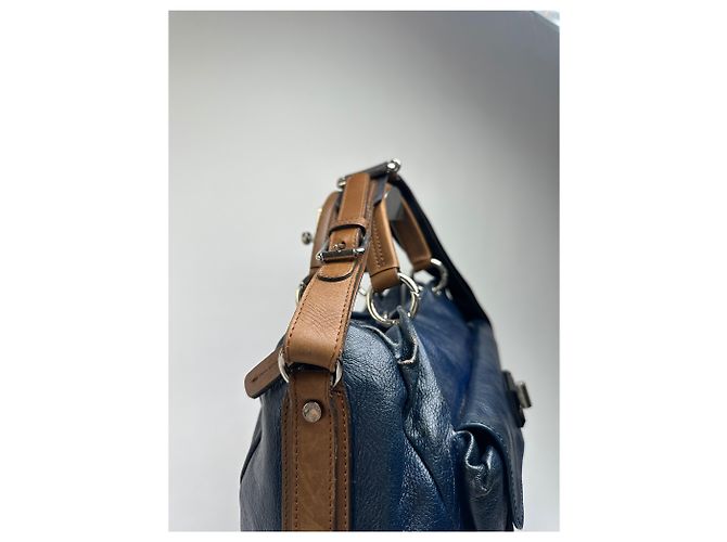Sac à main structuré Vintage Marni avec poignée, fin 2000s, Navy - vue 9