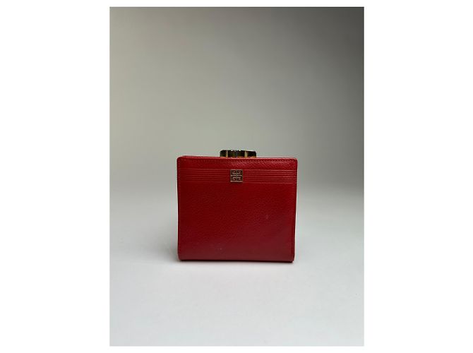 Vintage Givenchy 4G Logo Bifold Wallet Late 1970s Red - view 12