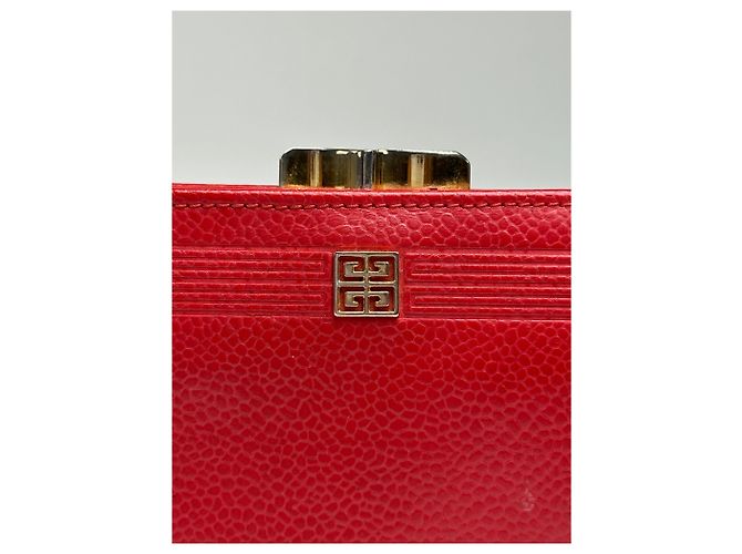 Vintage Givenchy 4G Logo Bifold Wallet Late 1970s Red - view 4