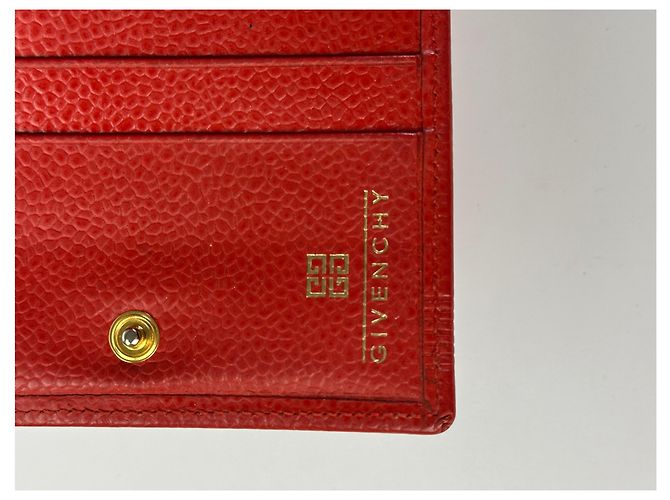 Vintage Givenchy 4G Logo Bifold Wallet Late 1970s Red - view 8