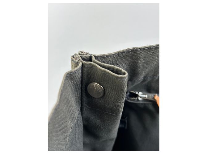 Vintage Hermès Troca Canvas Tote Ende der 1990er Olive Green - Ansicht 12