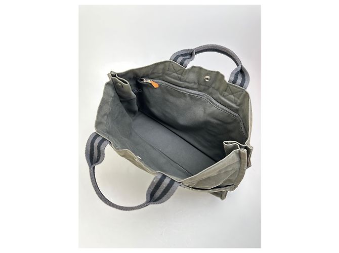 Vintage Hermès Troca Canvas Tote Ende der 1990er Olive Green - Ansicht 3