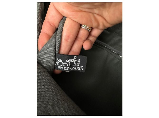 Vintage Hermès Troca Canvas Tote Ende der 1990er Olive Green - Ansicht 5