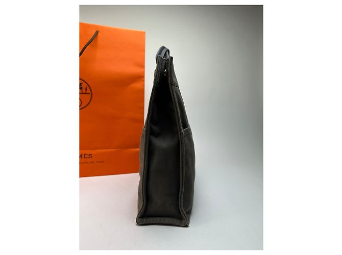 Vintage Hermès Troca Canvas Tote Ende der 1990er Olive Green - Ansicht 8