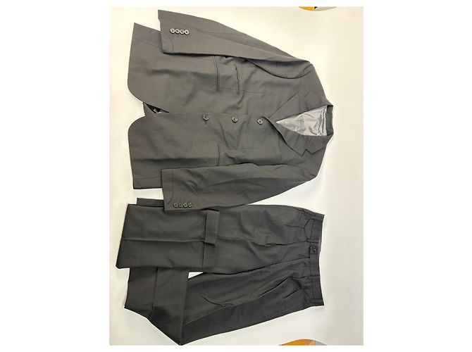 Vintage Burberry Herren-Wollanzug-Set, Anthrazit 38R - Ansicht 15