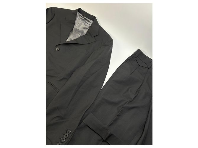 Vintage Burberry Herren-Wollanzug-Set, Anthrazit 38R - Ansicht 2