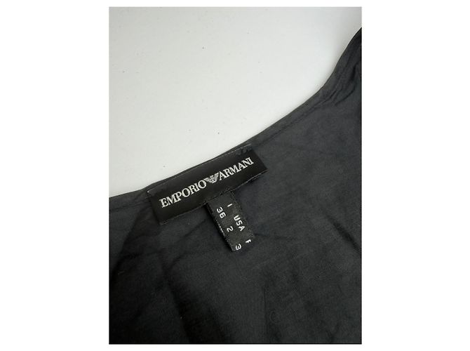 Abito Vintage Giorgio Armani in Cotone e Seta Nero S - vista 8