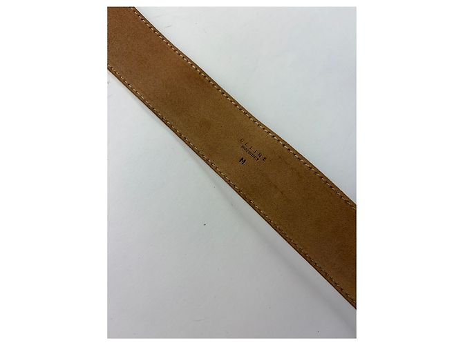 Céline Vintage Celine Leder Sulky Buckle Gürtel Späte 1970s–1990s White Silver - Ansicht 4
