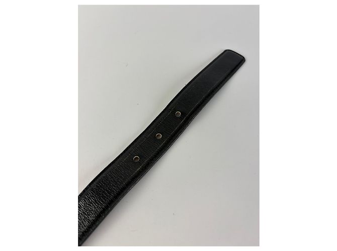Cintura in pelle Vintage Givenchy Logo 4G Fine anni '80 Nero Oro - vista 8