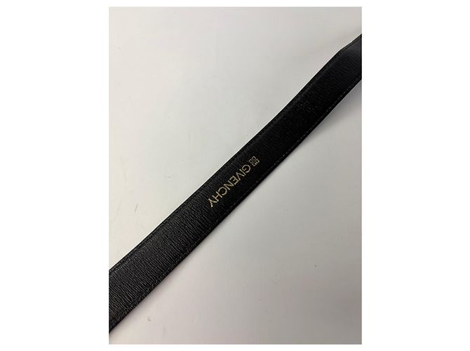 Cintura in pelle Vintage Givenchy Logo 4G Fine anni '80 Nero Oro - vista 9