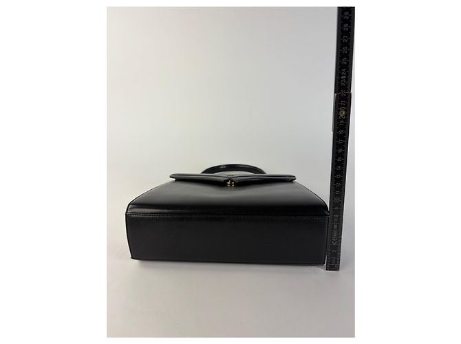 Vintage Givenchy Structured Top-Handle Bag Late 1970s Black - view 10