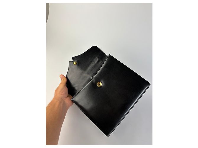 Vintage Givenchy Structured Top-Handle Bag Late 1970s Black - view 11