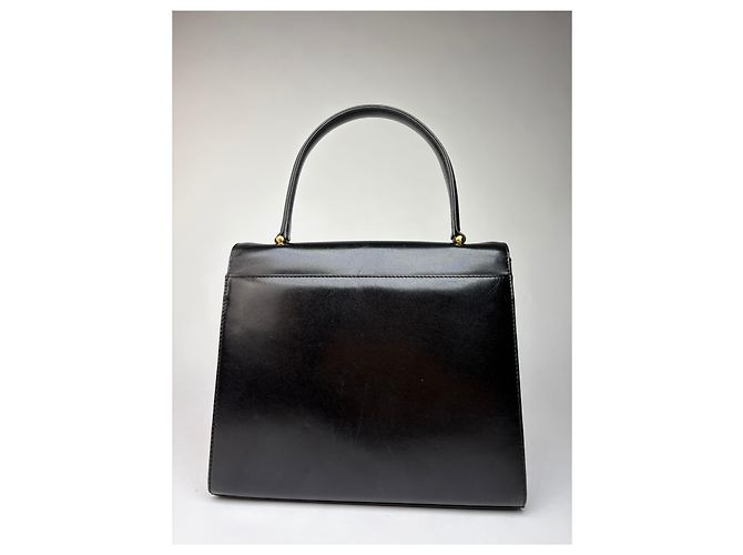 Vintage Givenchy Structured Top-Handle Bag Late 1970s Black - view 13