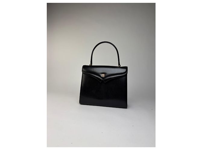 Vintage Givenchy Structured Top-Handle Bag Late 1970s Black - view 7