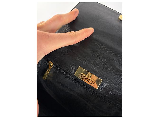 Sac à main structuré en cuir Givenchy 4G Vintage Fin 1970s Noir - vue 5