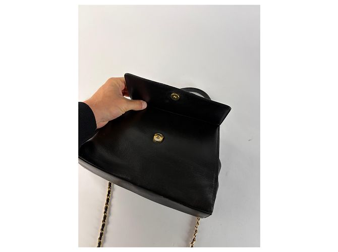 Sac à main structuré en cuir Givenchy 4G Vintage Fin 1970s Noir - vue 6