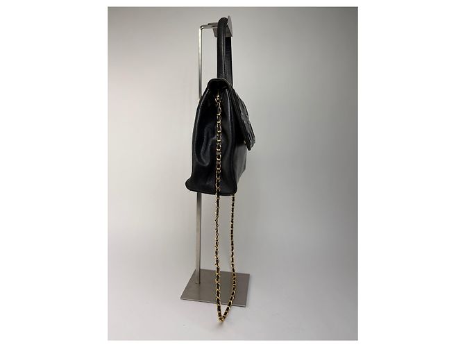 Sac à main structuré en cuir Givenchy 4G Vintage Fin 1970s Noir - vue 7