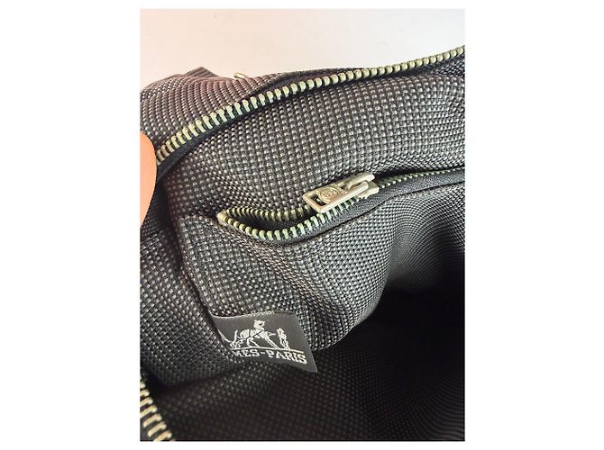 Borsa Tote Vintage Hermès Troca Canvas Fine anni 1990 Dark Grey Blue - vista 6