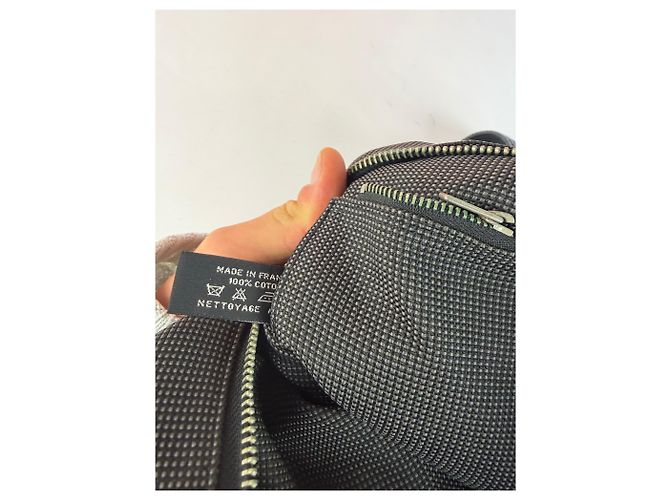 Borsa Tote Vintage Hermès Troca Canvas Fine anni 1990 Dark Grey Blue - vista 8
