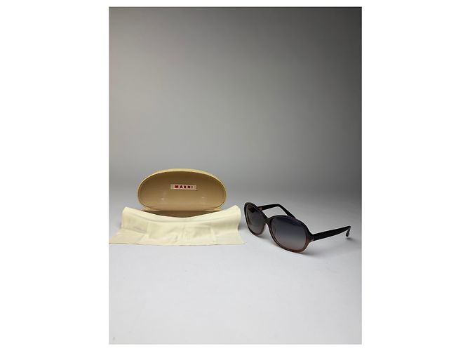 Vintage Marni Sonnenbrille mit Gradient-Rahmen c. 2010s Brown Black - Ansicht 11