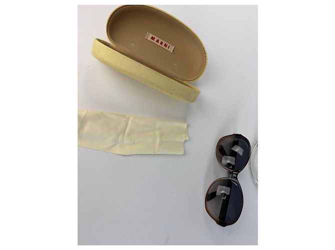 Vintage Marni Sonnenbrille mit Gradient-Rahmen c. 2010s Brown Black - Ansicht 12