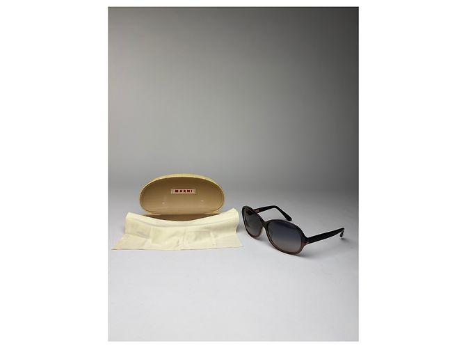 Vintage Marni Sonnenbrille mit Gradient-Rahmen c. 2010s Brown Black - Ansicht 13