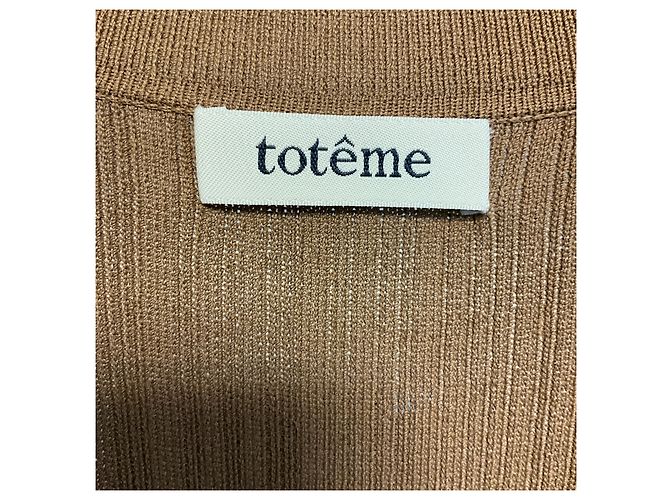 Totême Toteme Arezzo Rippstrick-Midikleid Light Brown - Ansicht 4