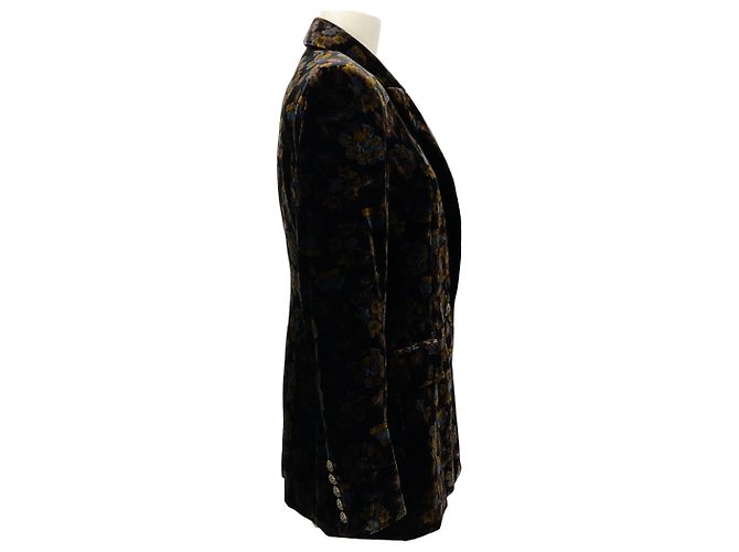 Giacca Dickey in velluto floreale Long & Lean Veronica Beard Nero Multi - vista 2