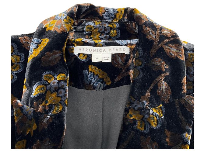 Giacca Dickey in velluto floreale Long & Lean Veronica Beard Nero Multi - vista 4