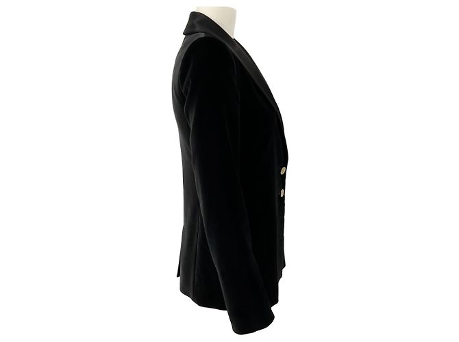 Autre Marque Alice + Olivia Samt-Tuxedo-Jacke in Schwarz - Ansicht 2
