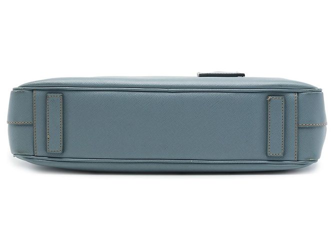 Borsa business Prada Saffiano blu - vista 3