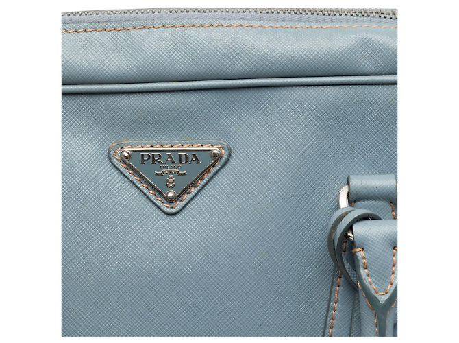 Borsa business Prada Saffiano blu - vista 5